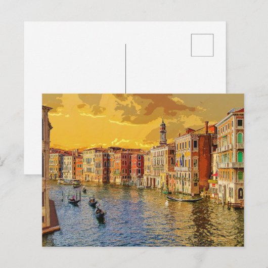 Venice Italy Gondola Waterway Building #15 Briefkaart (Voorkant / Achterkant)
