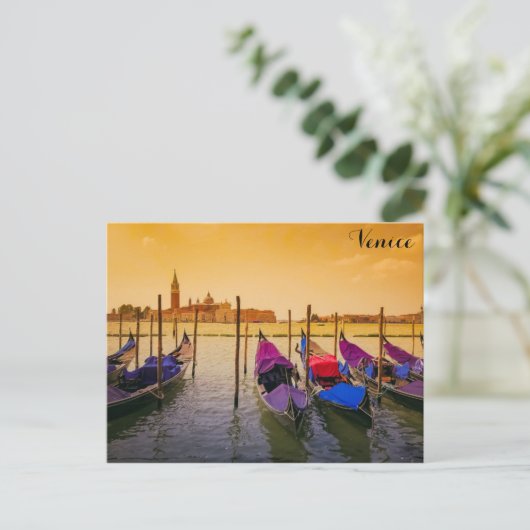 Venice Italy Gondolas Briefkaart (Staand voorkant)