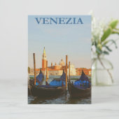 Venice Italy Gondolas Retro Flat Card (Staand voorkant)