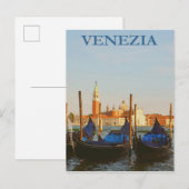 Venice Italy Gondolas Retro Vintage Travel Poster Briefkaart (Voorkant / Achterkant)