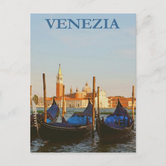 Venice Italy Gondolas Retro Vintage Travel Poster Briefkaart (Voorkant)