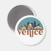 Venice Italy Retro City Skyline Cityscape Art Magneet (Voorkant / Achterkant)