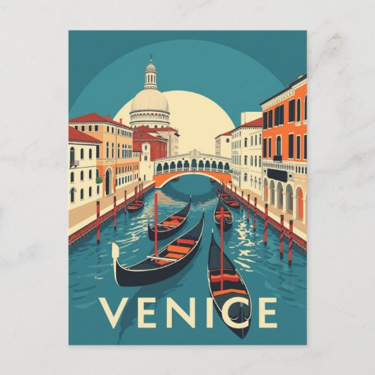 Venice Italy Rialto Bridge Vintage  Briefkaart (Voorkant)