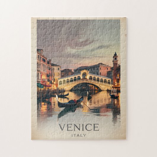Venice Italy Rialto Bridge Vintage Twilight Rustic Legpuzzel (Verticaal)