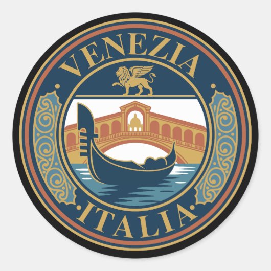 Venice Italy Ronde Sticker (Voorkant)