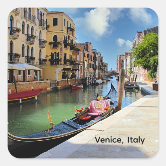 Venice, Italy, scenic photograph, Vierkante Sticker (Voorkant)