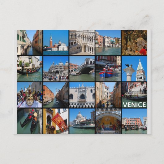 Venice Italy Travel Photo Collage Briefkaart (Voorkant)
