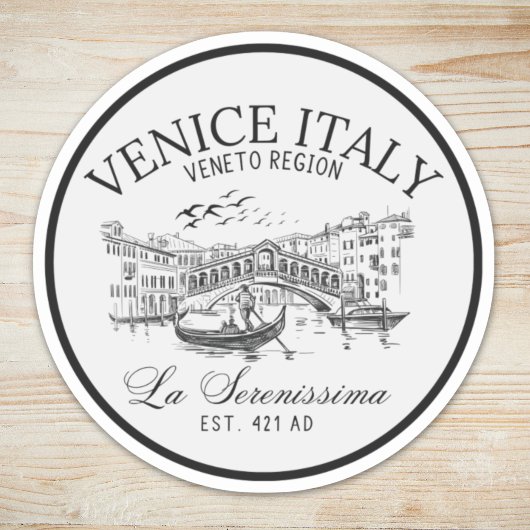 Venice Italy Vintage Old Landscape Sticker