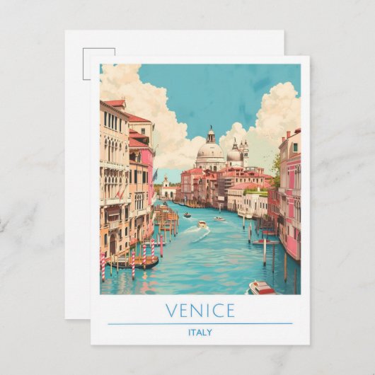 Venice Italy Vintage Travel Briefkaart (Voorkant / Achterkant)