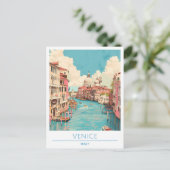 Venice Italy Vintage Travel Briefkaart (Staand voorkant)