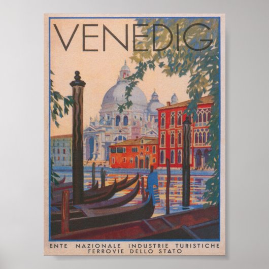 Venice Italy Vintage Travel Poster (Voorkant)