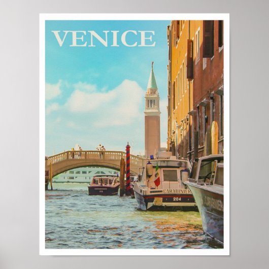 Venice Italy Vintage Travel Poster (Voorkant)