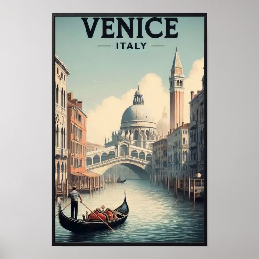 Venice Italy Vintage Travel Poster (Voorkant)