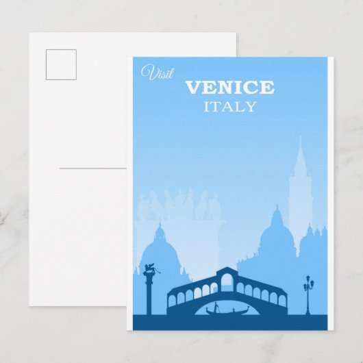 Venice Italy Vintage Travel Poster Briefkaart (Voorkant / Achterkant)