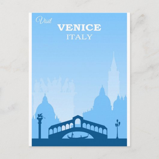 Venice Italy Vintage Travel Poster Briefkaart (Voorkant)