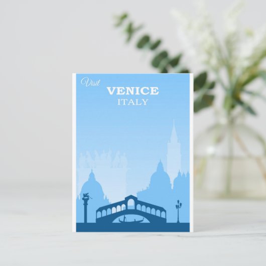 Venice Italy Vintage Travel Poster Briefkaart (Staand voorkant)