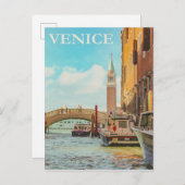 Venice Italy Vintage Travel Poster Briefkaart (Voorkant / Achterkant)