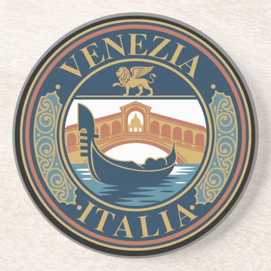 Venice Italy Zandsteen Onderzetter (Voorkant)