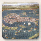 VENICE: KAART, 16E EEUW BIER ONDERZETTER (Voorkant)