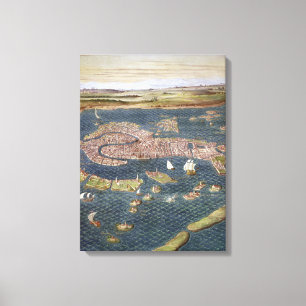 VENICE: KAART, 16E EEUW CANVAS AFDRUK