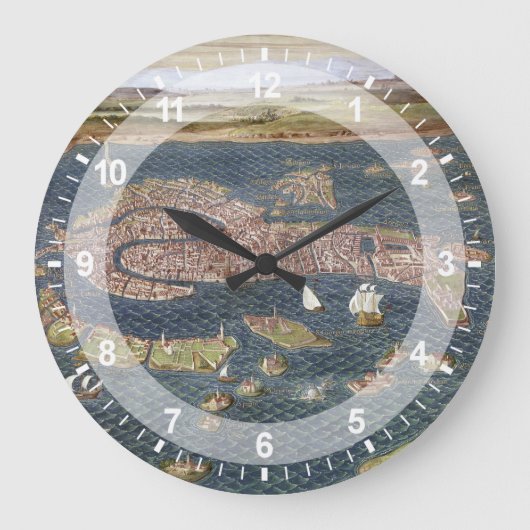 VENICE: KAART, 16E EEUW GROTE KLOK (Voorkant)