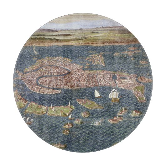 VENICE: KAART, 16E EEUW SNIJPLANK (Voorkant)