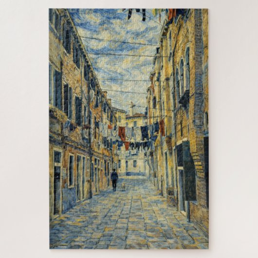 Venice Laundry Street Van Gogh Style Art Puzzle Legpuzzel (Verticaal)