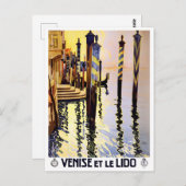 Venice Lido Italië Briefkaart (Voorkant / Achterkant)