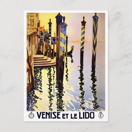 Venice Lido Italië Briefkaart (Voorkant)