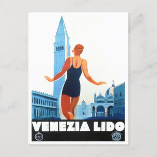 Venice Lido Italië Briefkaart