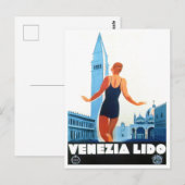 Venice Lido Italië Briefkaart (Voorkant / Achterkant)