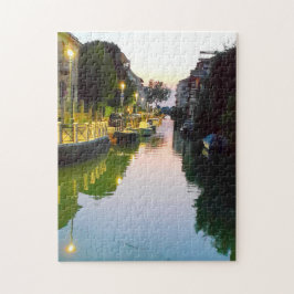 Venice Lido-kanaal in het Italiaanse uitzicht twil Legpuzzel