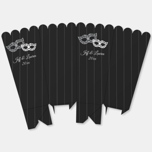 Venice masquerade ball masks custom wedding bedankdoosjes (Ongevouwen)