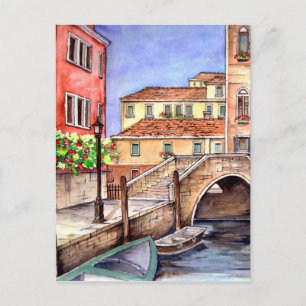 Venice - Pen & Wash Watercolor Briefkaart