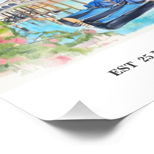 Venice Rialto Bridge watercolor poster (Hoek)