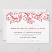 Venice (Ruby Red) Wedding Invitation Kaart (Voorkant)
