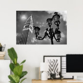 Venice San Marco Tower en Street Light Poster (Thuiskantoor)