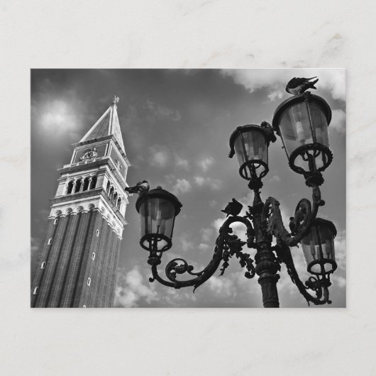 Venice San Marco Tower en Street Lights Briefkaart (Voorkant)