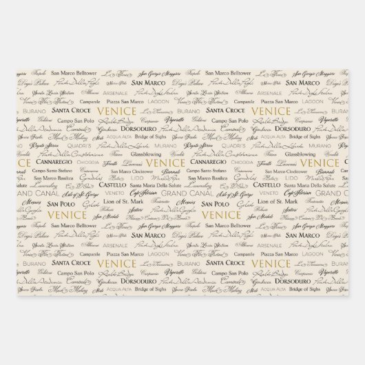 Venice Sights Gift Wrap - 3 vellen (Voorkant 3)