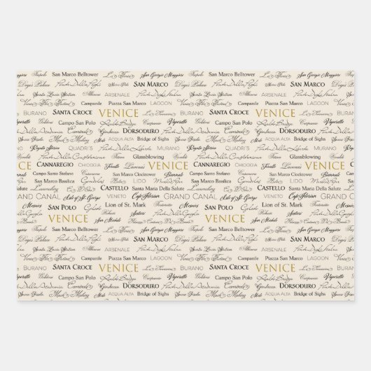 Venice Sights Gift Wrap - 3 vellen (Voorkant)