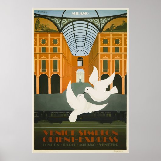 Venice Simplon Orient Express Milano  Poste Poster (Voorkant)