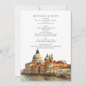 Venice Skyline Watercolor All In One Wedding Kaart (Achterkant)