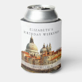 Venice Skyline Watercolor Birthday Weekend Blikjeskoeler (Blikje Achterkant)