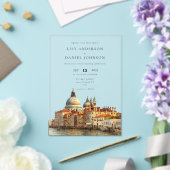 Venice Skyline Watercolor Destination Wedding Acryl Uitnodigingen (Insitu (Huwelijk))