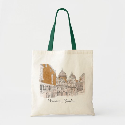 Venice St Marks Square originele kleurenillustrati Tote Bag (Voorkant)