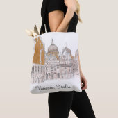 Venice St. Marks Square Pen en Ink Illustratie Tote Bag (Dichtbij)
