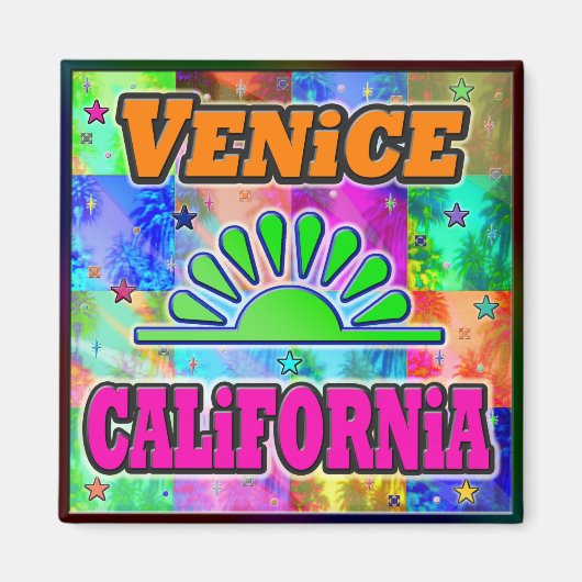 Venice Sun en Palms Magnet (Voorkant)