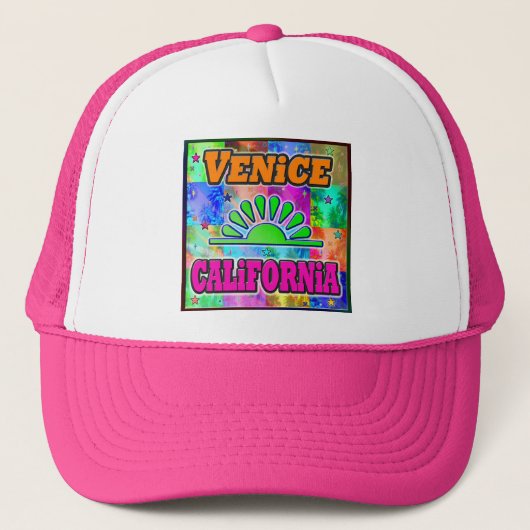 Venice Sun en Palms-Pet Trucker Pet (Voorkant)