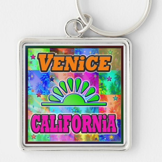 Venice Sun en Palms-Sleutelhanger Sleutelhanger (Voorkant)