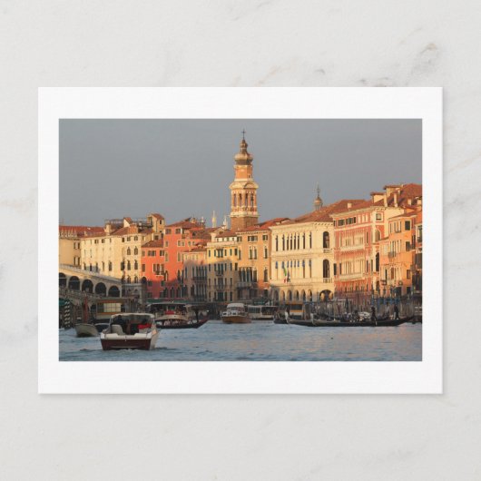 Venice Sunset bij het briefkaart van de Rialtro Br (Voorkant)